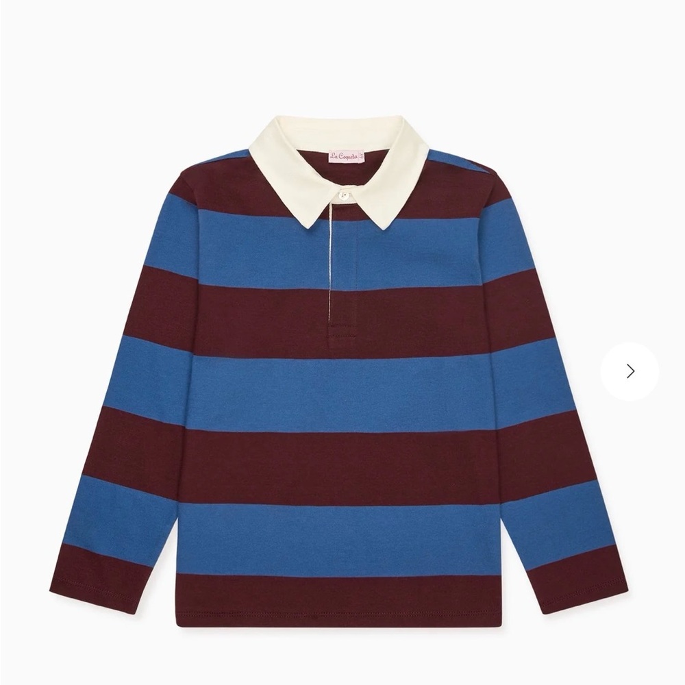 ISO LA COQUETA Striped Long Sleeve Rugby Shirt 2 or 3t
